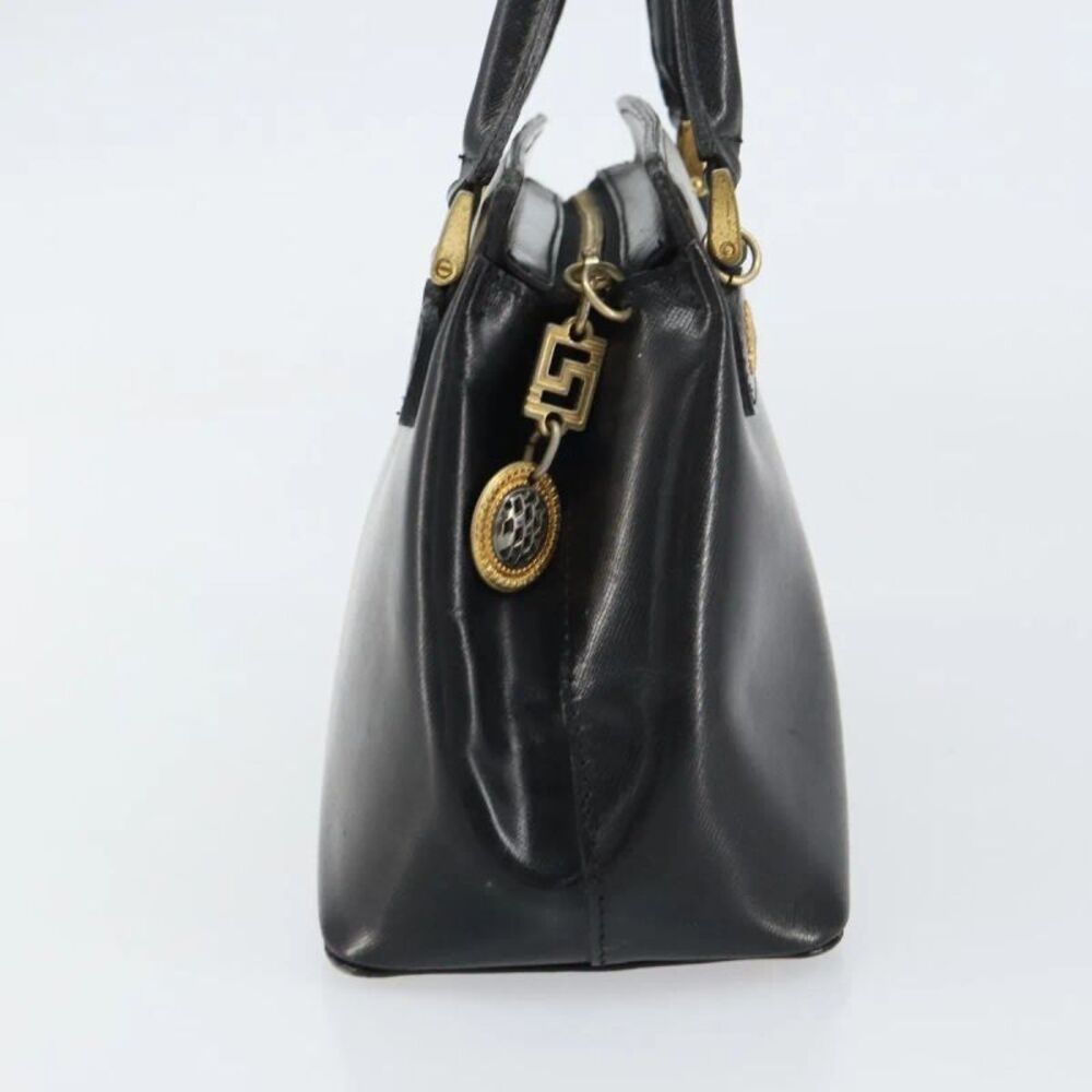 Versace Vintage Leather Black Leather Handbag - Picture 3 of 16